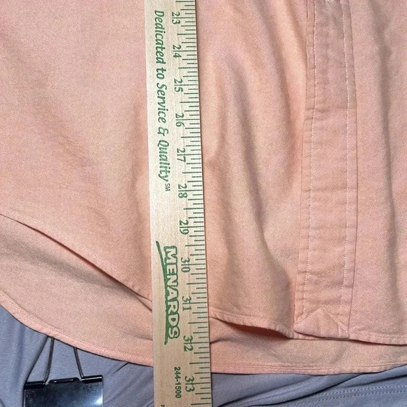 Ralph Lauren Yarmouth Cotton Long Sleeve Button Down Shirt Peach Color Pastel - Picture 7 of 8